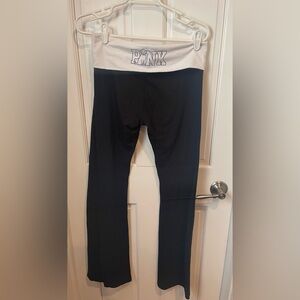 PINK Victoria's Secret Black and White Fold Over Leggings M